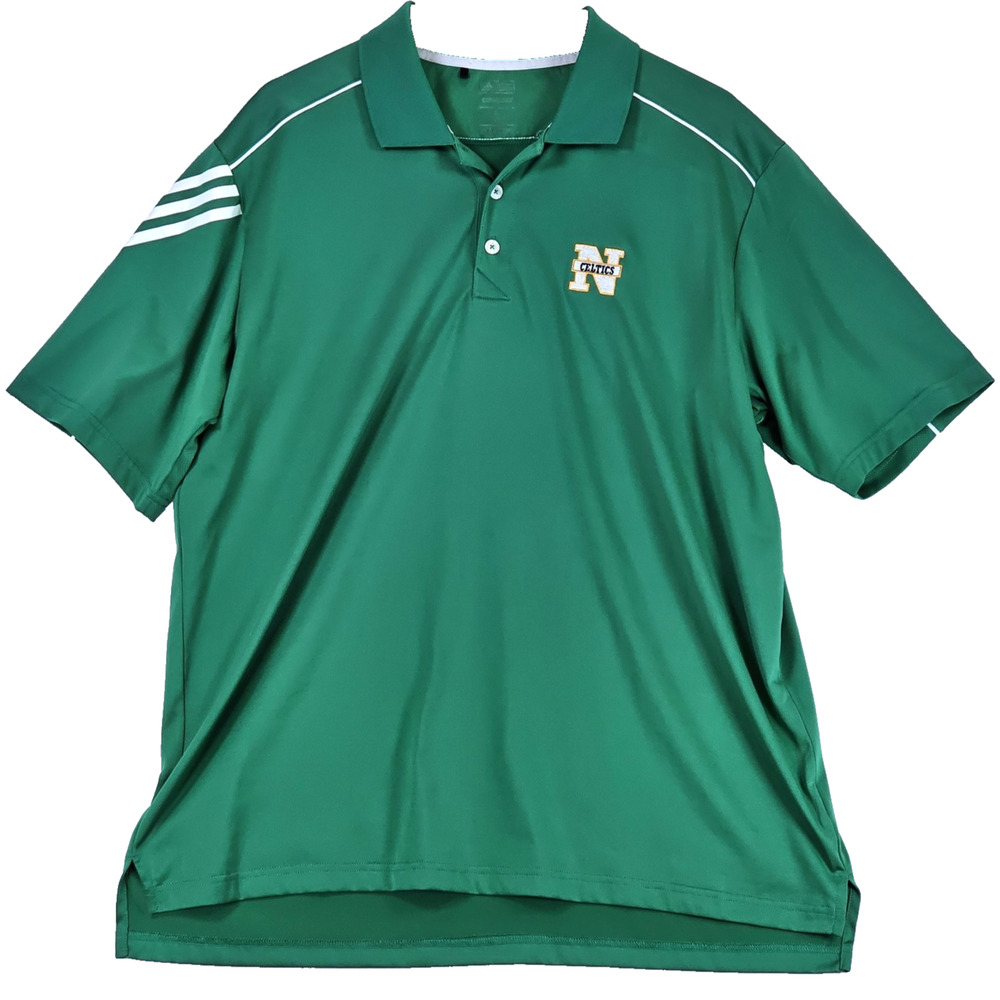 Adidas Celtics Men's Polo Green Climacool Shirt Short Sleeve Size XL